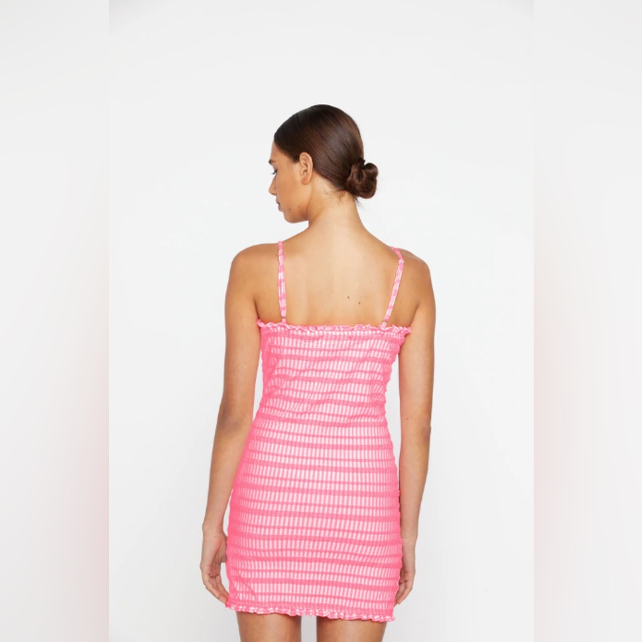 Mikoh Nami Punch Pink Smocked Mini Dress Nwt Size 2 — image 2 of 6
